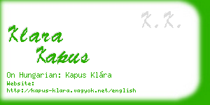 klara kapus business card